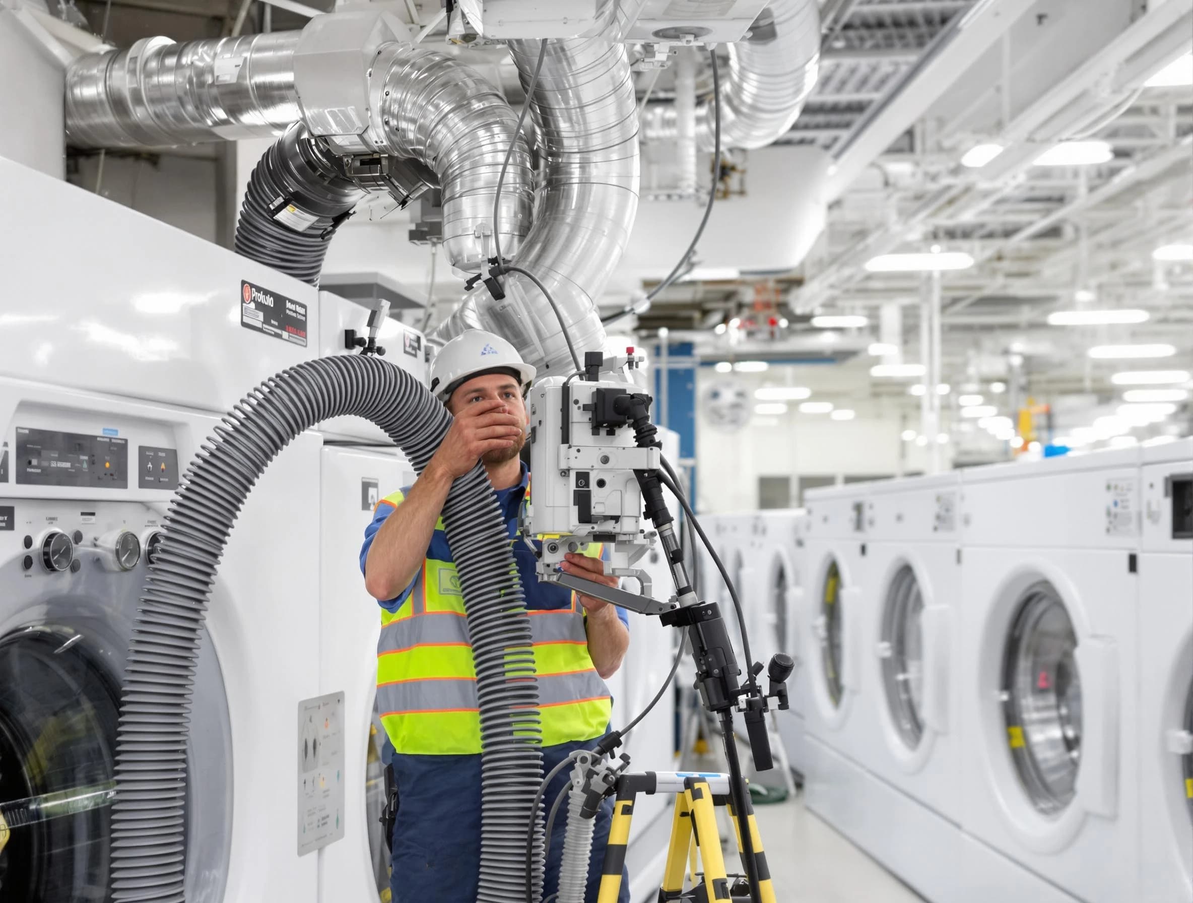 Druid Hills Dryer Vent Cleaning team performing commercial-grade dryer vent cleaning at a business facility in Druid Hills