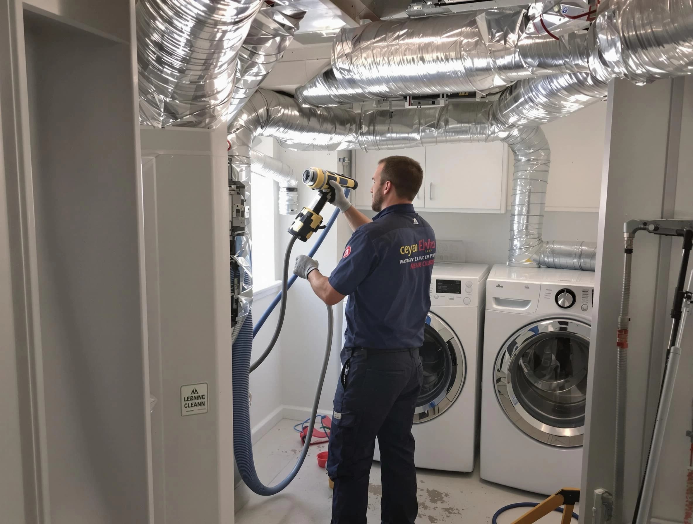 Druid Hills Dryer Vent Cleaning specialist using advanced equipment for thorough duct cleaning in Druid Hills