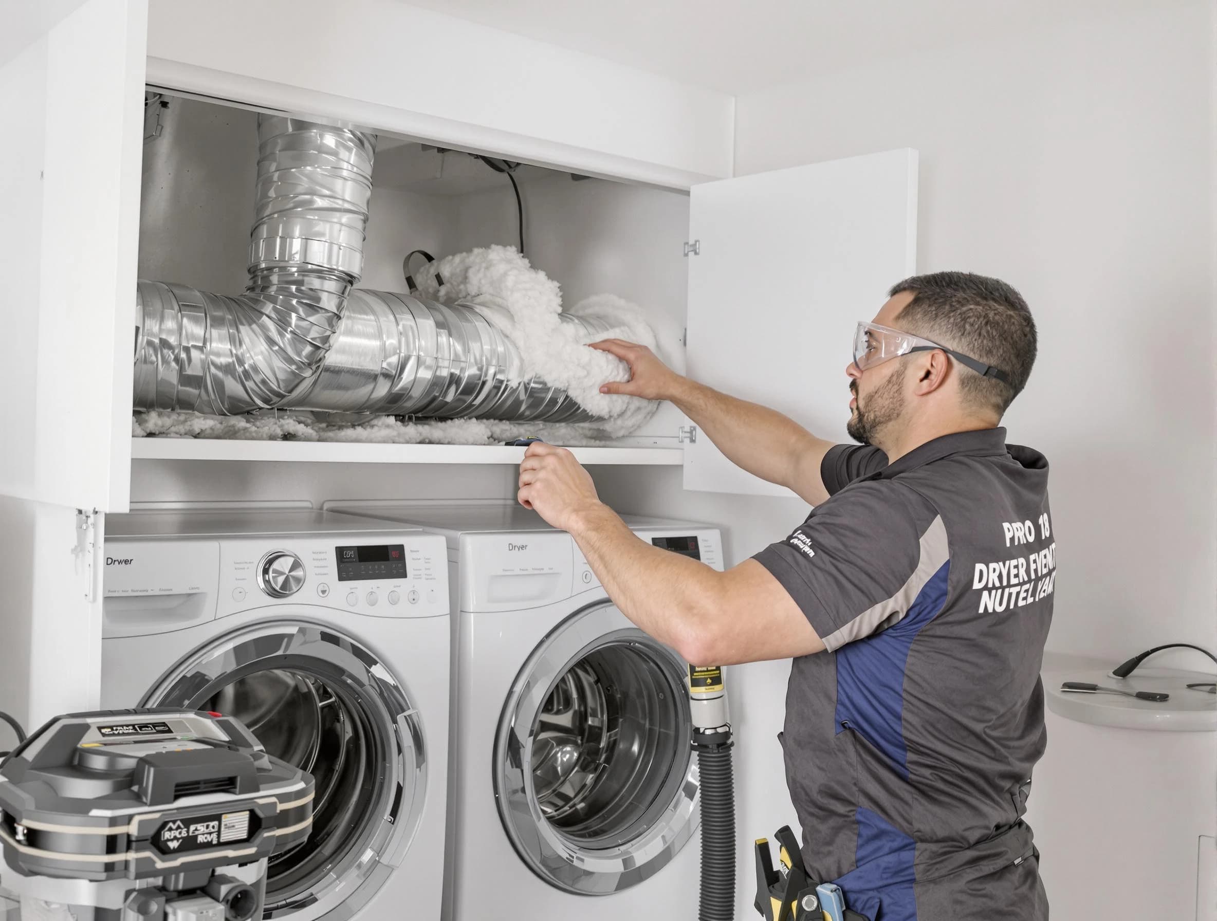 Druid Hills Dryer Vent Cleaning certified technician performing specialized gas dryer vent cleaning in Druid Hills