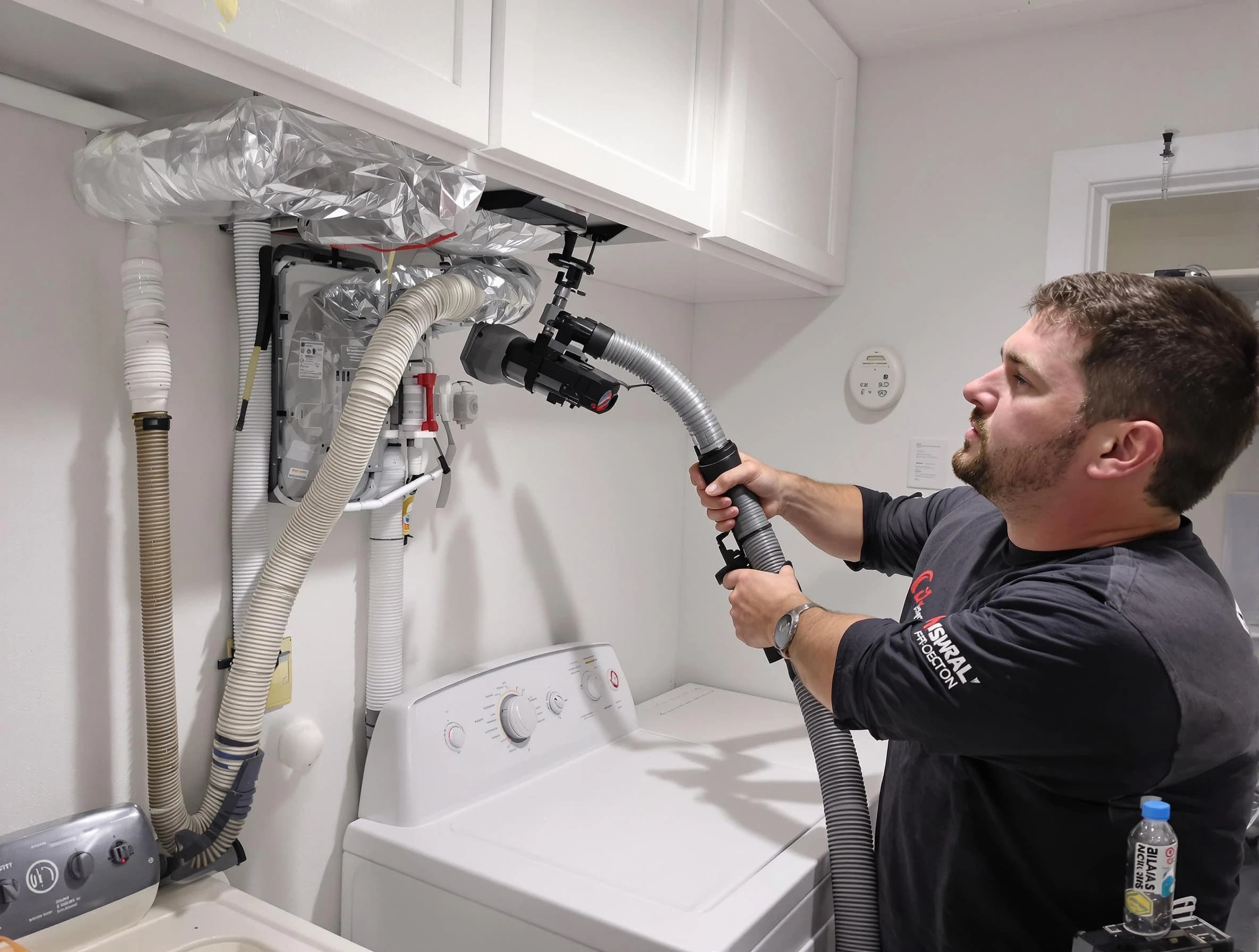 Druid Hills Dryer Vent Cleaning certified technician performing safety-focused gas dryer vent cleaning in Druid Hills