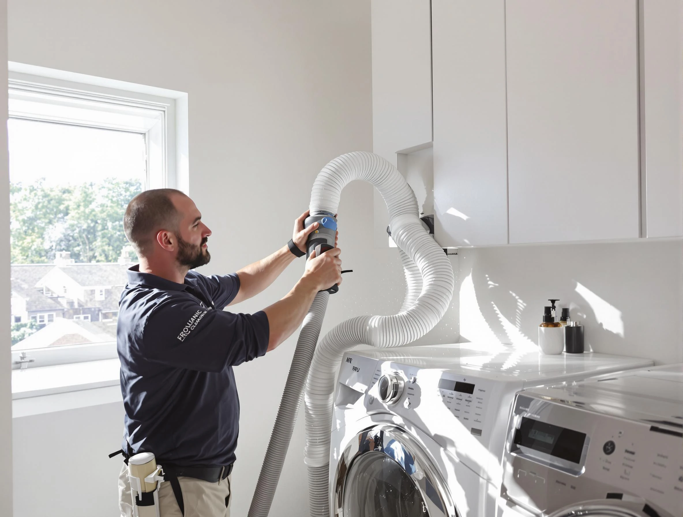 Certified Druid Hills Dryer Vent Cleaning technician performing dryer vent cleaning in Druid Hills