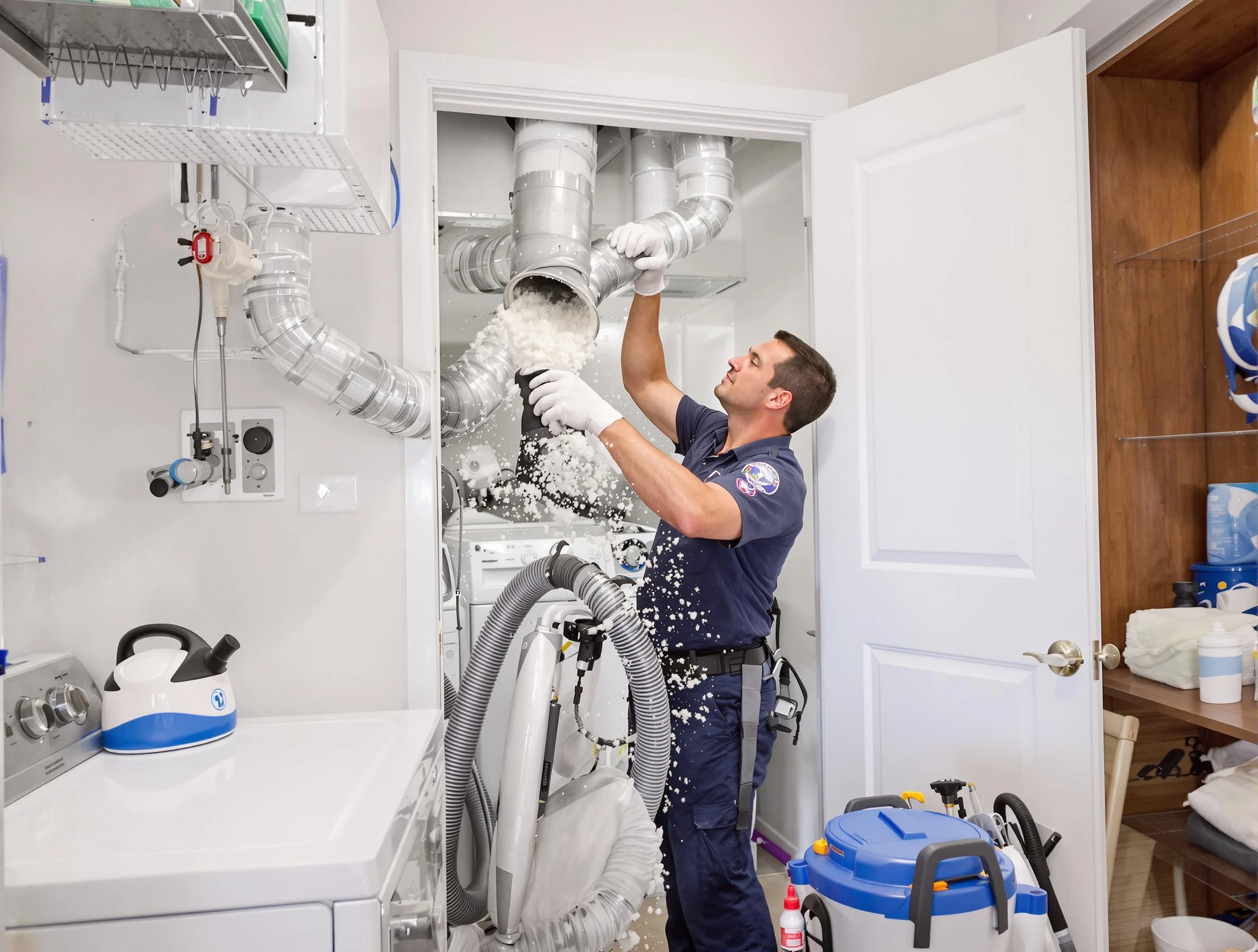 Druid Hills Dryer Vent Cleaning technician delivering thorough residential dryer vent cleaning service in Druid Hills